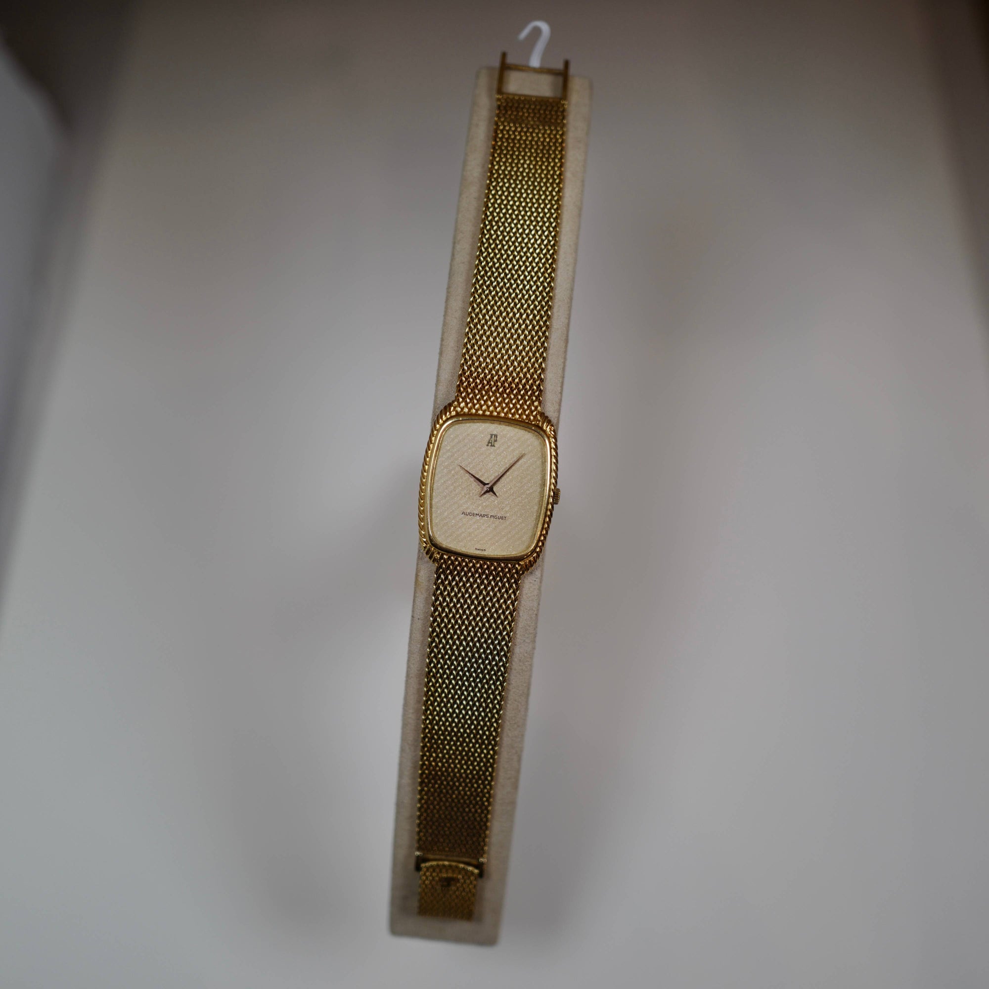 Audemars Piguet Yellow Gold Bracelet Watch with Rare Striped Dial