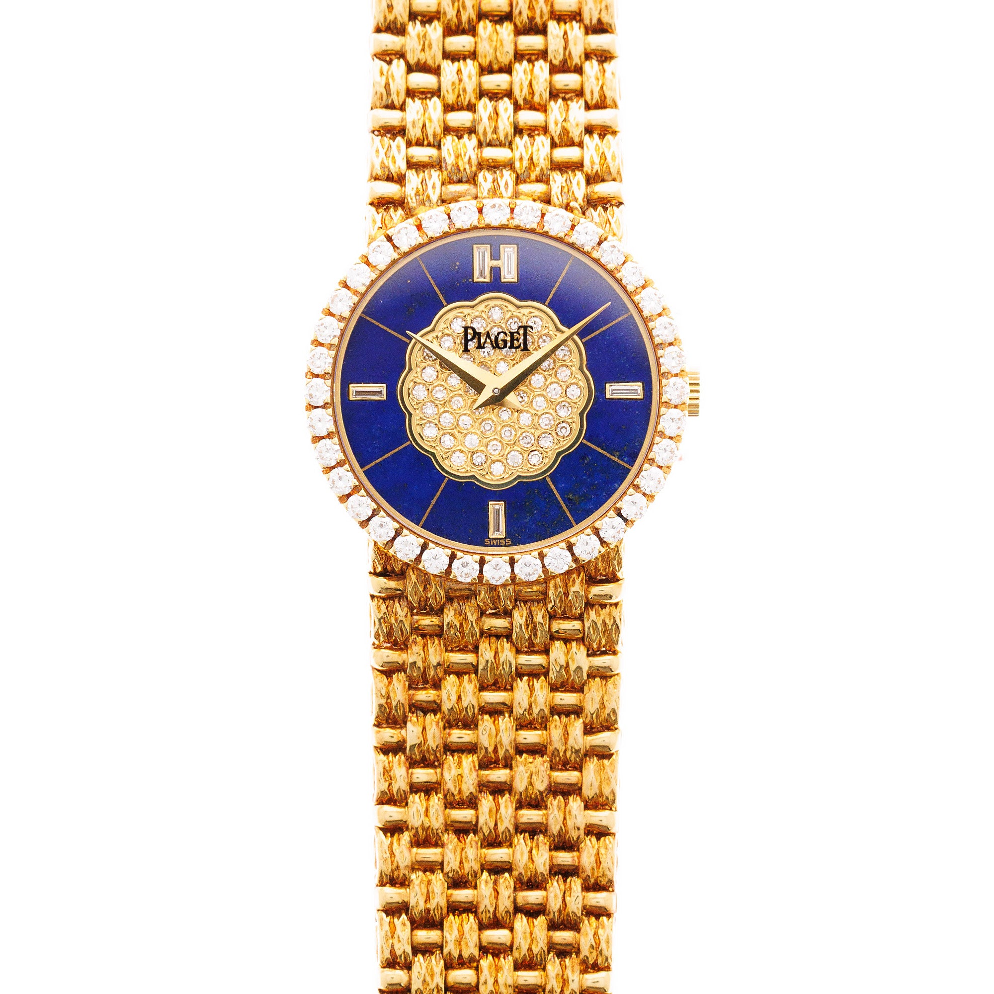Piaget - Piaget Yellow Gold Watch Ref. 9706 with Lapis and Diamond Dial - The Keystone Watches