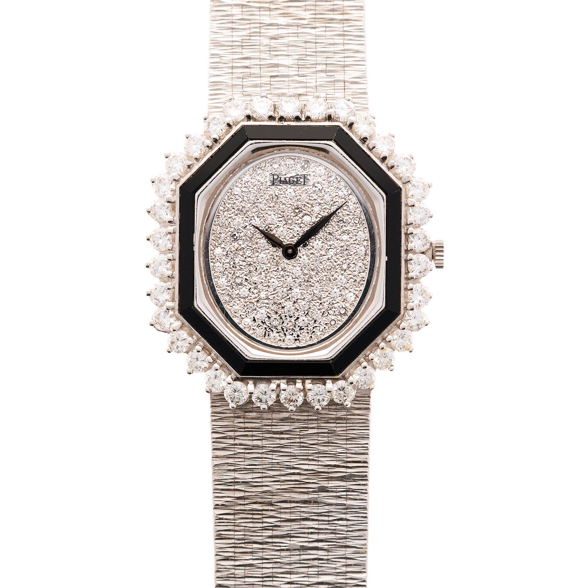 Piaget White Gold Onyx and Diamond Watch Ref. 93419
