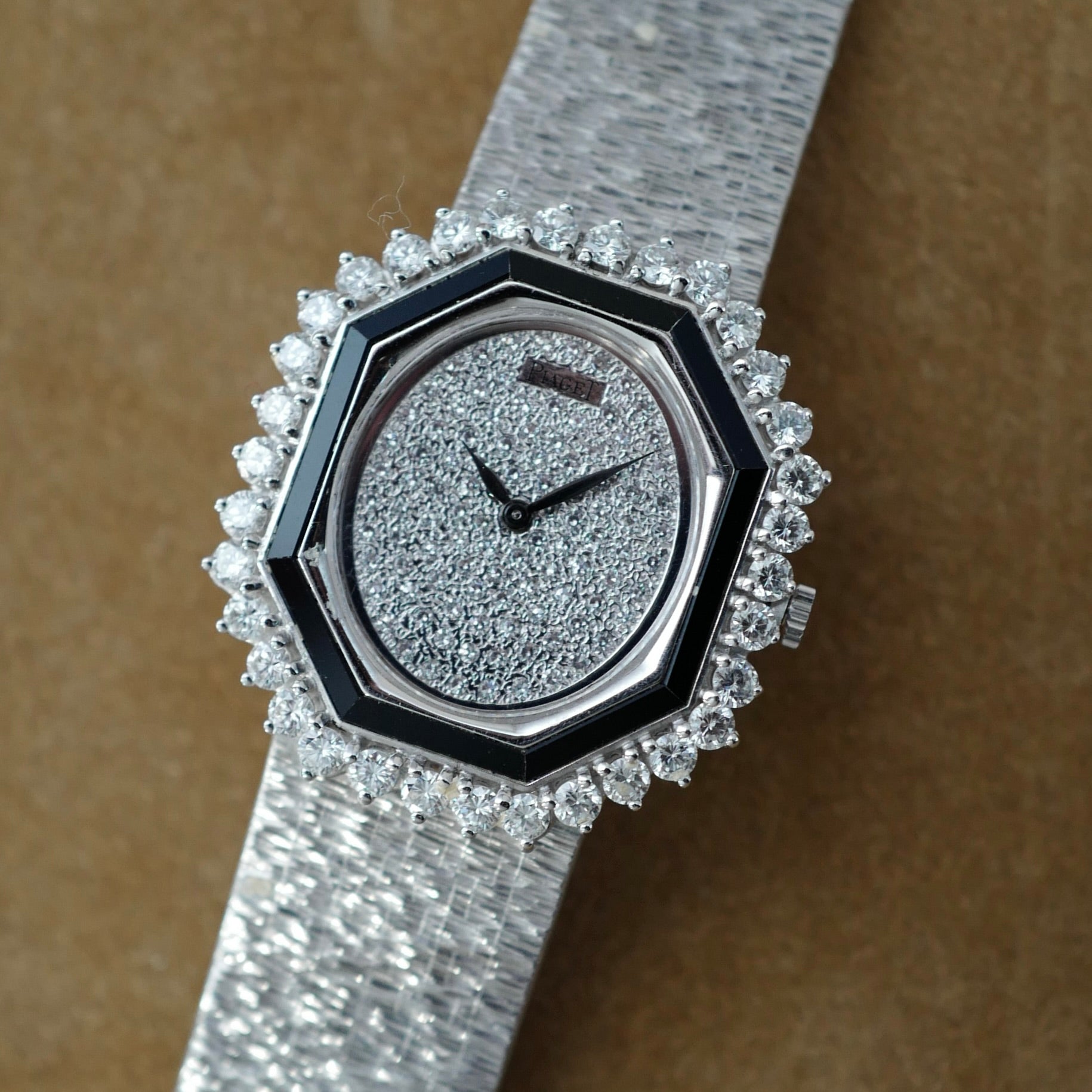 Piaget White Gold Onyx and Diamond Watch Ref. 93419