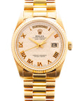 Rolex - Rolex Yellow Gold Day Date Ref. 18038 with White Pyramid Roman Dial - The Keystone Watches