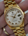 Rolex - Rolex Yellow Gold Day Date Ref. 18038 with White Pyramid Roman Dial - The Keystone Watches