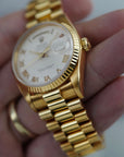 Rolex - Rolex Yellow Gold Day Date Ref. 18038 with White Pyramid Roman Dial - The Keystone Watches