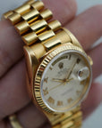 Rolex - Rolex Yellow Gold Day Date Ref. 18038 with White Pyramid Roman Dial - The Keystone Watches