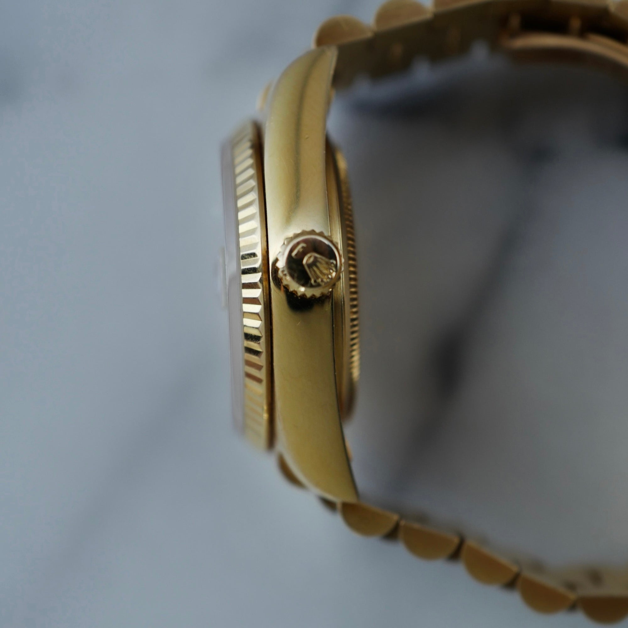 Rolex - Rolex Yellow Gold Day Date Ref. 18038 with White Pyramid Roman Dial - The Keystone Watches