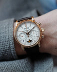 Patek Philippe Rose Gold Perpetual Calendar Split Seconds Chronograph Watch Ref. 5204