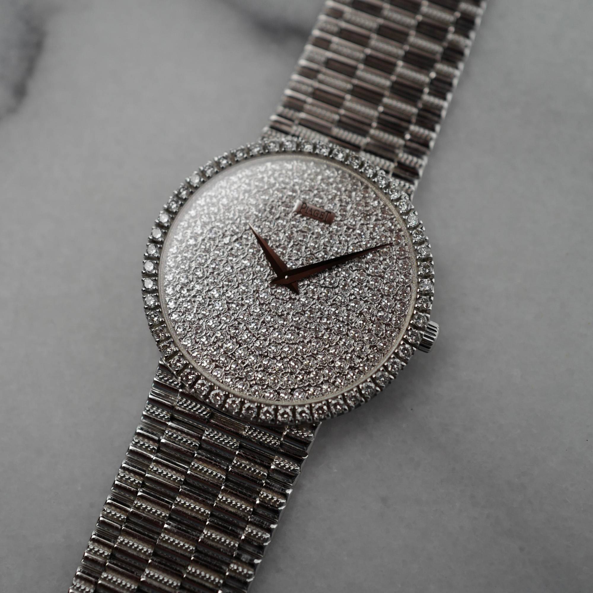 Piaget - Piaget White Gold Diamond Watch Ref. 9066 with Pave Dial - The Keystone Watches