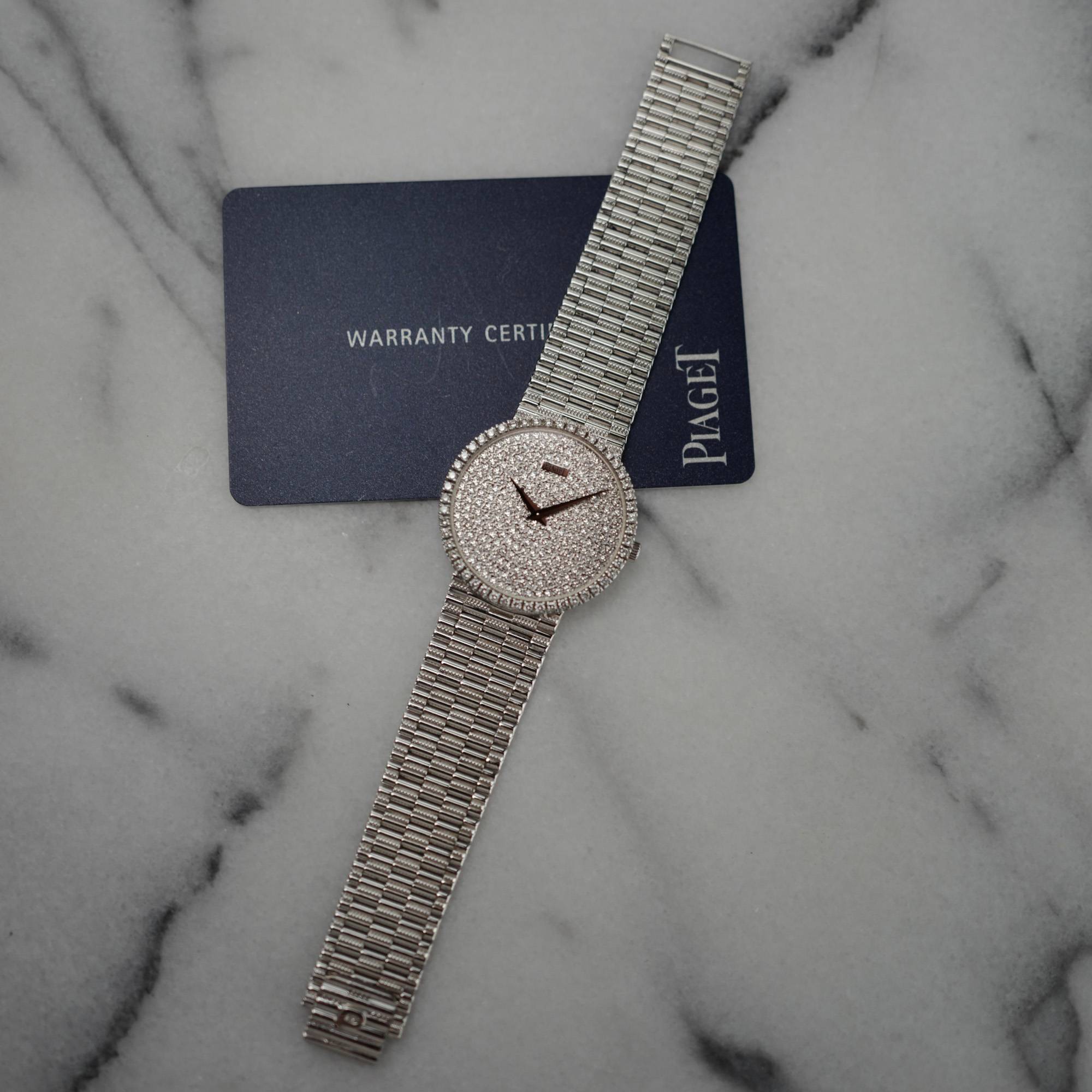 Piaget - Piaget White Gold Diamond Watch Ref. 9066 with Pave Dial - The Keystone Watches