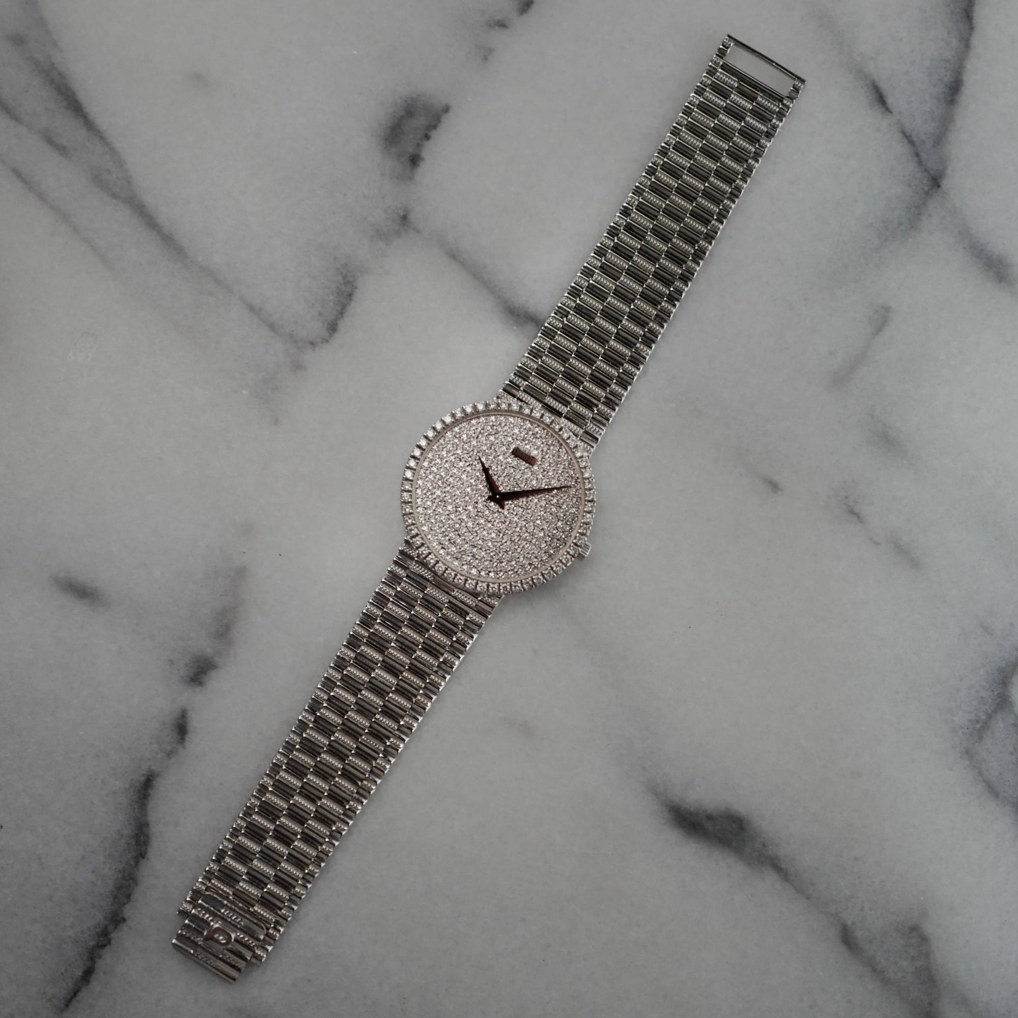 Piaget - Piaget White Gold Diamond Watch Ref. 9066 with Pave Dial - The Keystone Watches