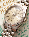 Rolex White Gold Day Date 18239 Lemon Dial with Original Paper
