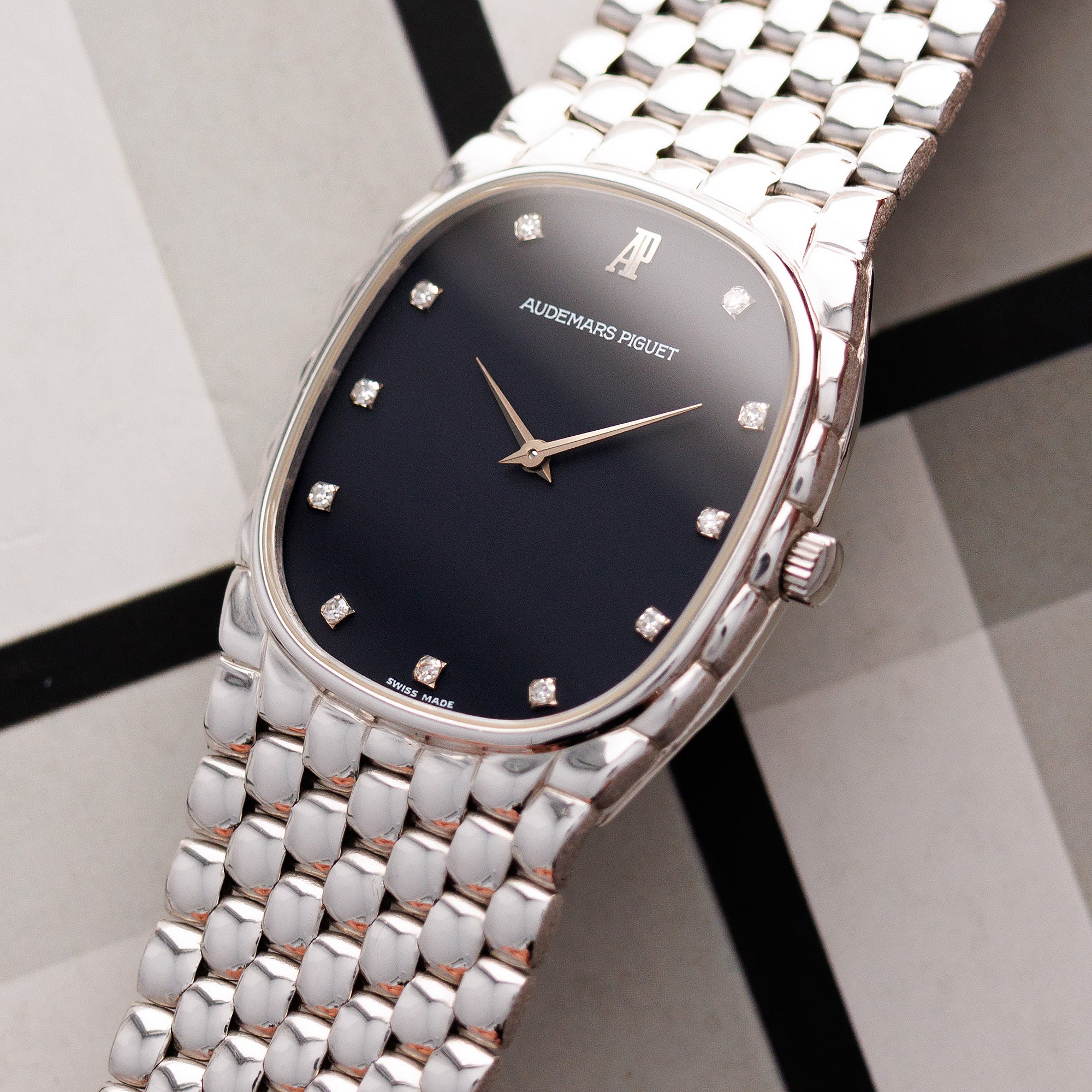 Audemars Piguet White Gold Beaded Bracelet Watch