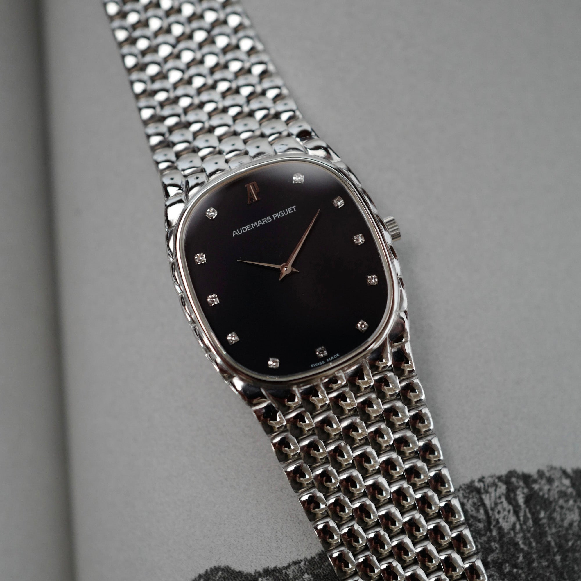 Audemars Piguet White Gold Beaded Bracelet Watch