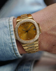 Patek Philippe Yellow Gold Nautilus Ref. 3800/5 with Factory Diamonds