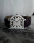 Cartier White Gold Cloche Diamond Mecanique Watch Ref. 3398