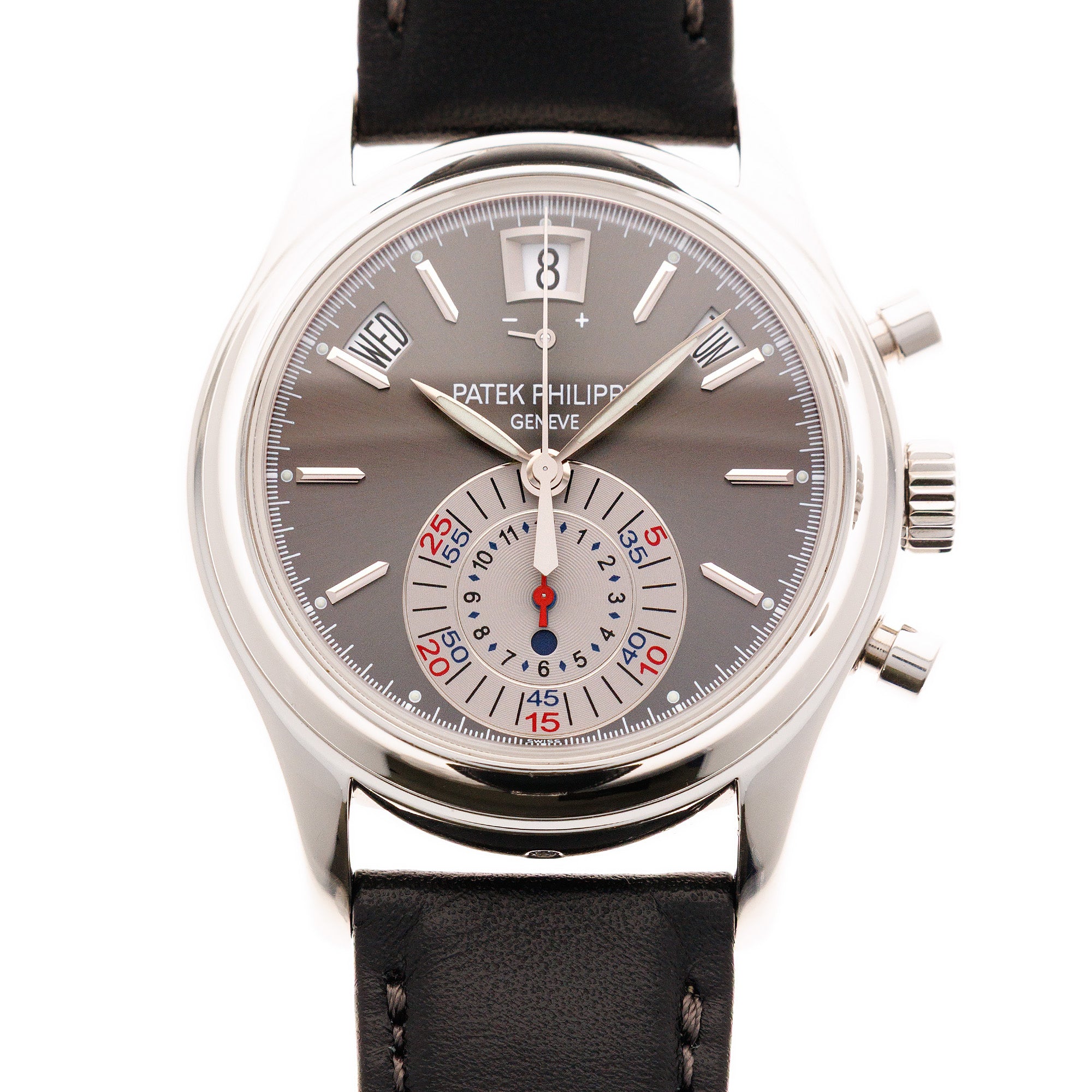 Patek Philippe - Patek Philippe Platinum Annual Calendar Chronograph Ref. 5960 with Original Box and Papers - The Keystone Watches