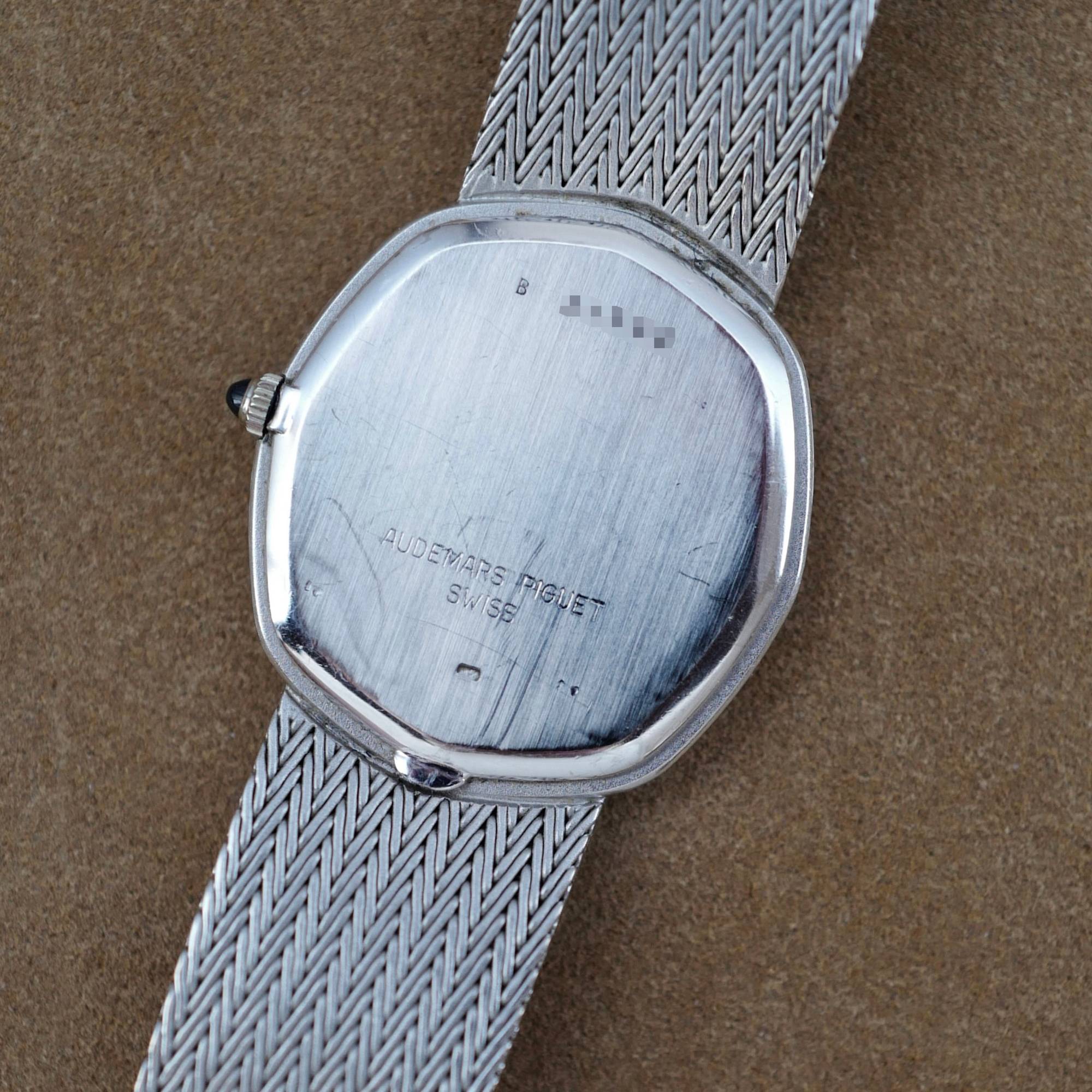 Audemars Piguet - Audemars Piguet White Gold Octagonal Watch with Pave and Onyx Dial - The Keystone Watches