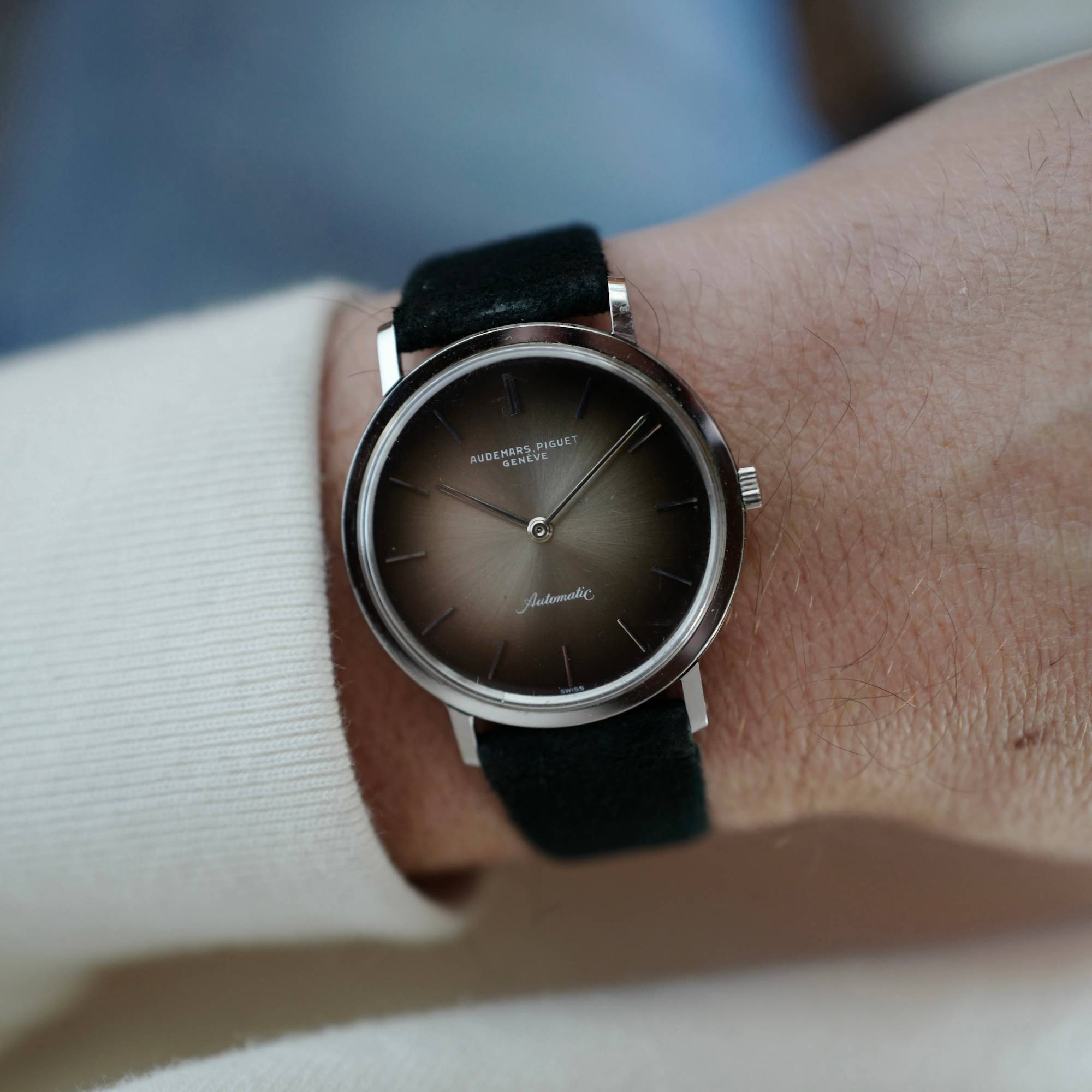 Audemars Piguet Steel Automatic Watch with Smoked Vignette Dial