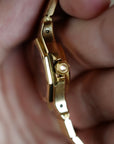 Cartier Yellow Gold Round Santos Ref. 0906 with Red Dial and Diamond Markers
