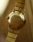 Cartier Yellow Gold Round Santos Ref. 0906 with Red Dial and Diamond Markers