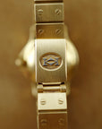 Cartier Yellow Gold Round Santos Ref. 0906 with Red Dial and Diamond Markers