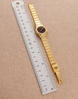 Cartier Yellow Gold Round Santos Ref. 0906 with Red Dial and Diamond Markers
