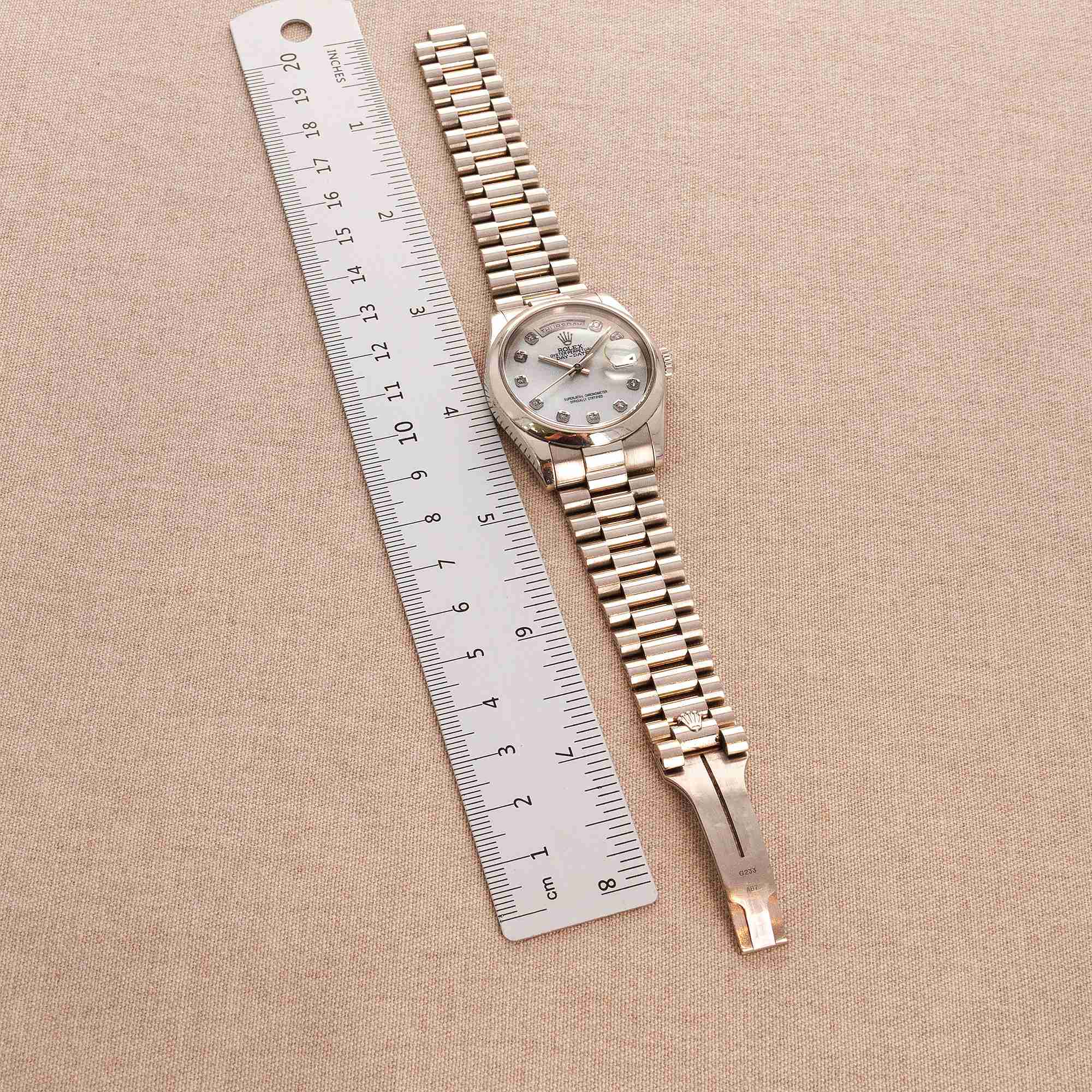 Rolex White Gold Day Date Ref. 118209 with Mother of Pearl Dial
