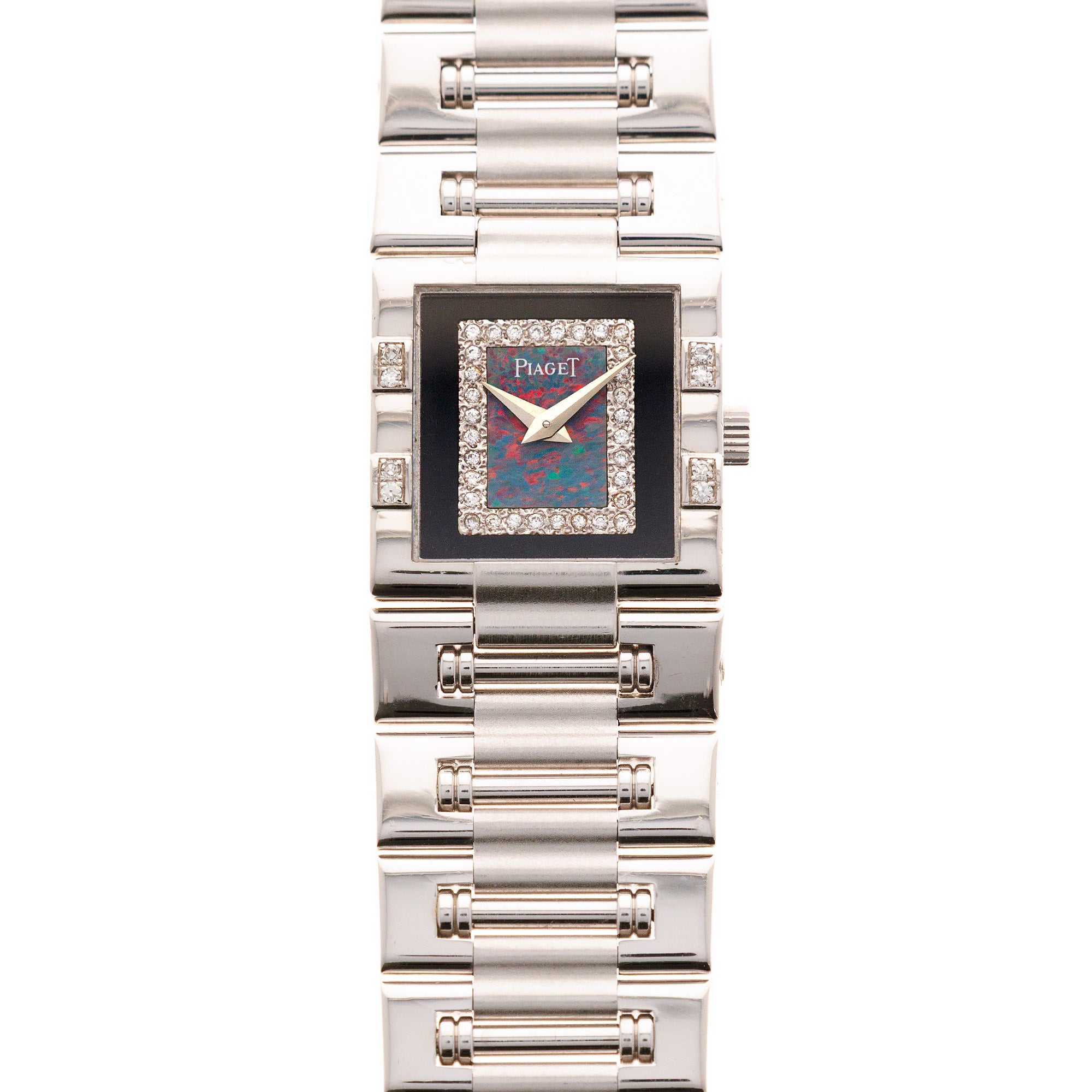 Piaget White Gold Dancer with Opal Onyx and Diamond Dial Ref. 4132K81