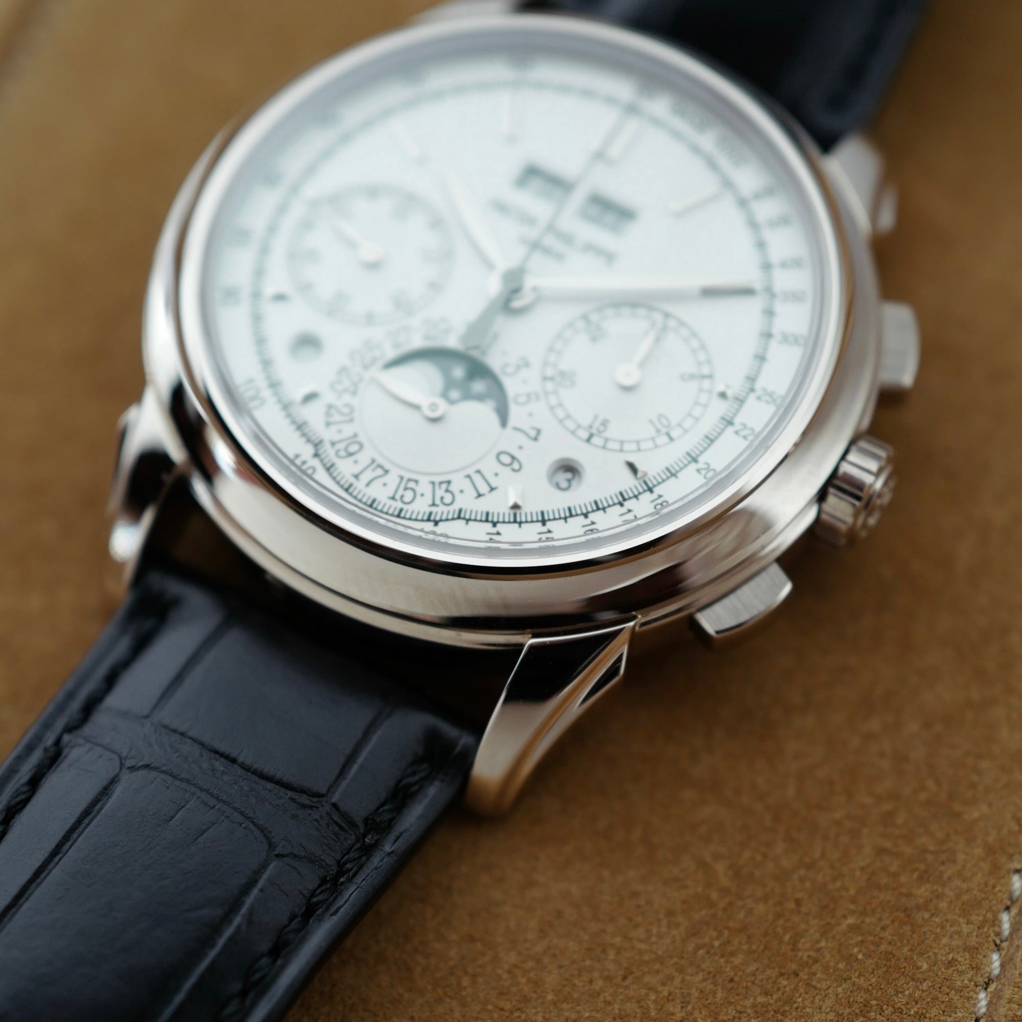 Patek Philippe - Patek Philippe White Gold Perpetual Calendar Chronograph Watch Ref. 5270G-013 with Original Box and Papers - The Keystone Watches