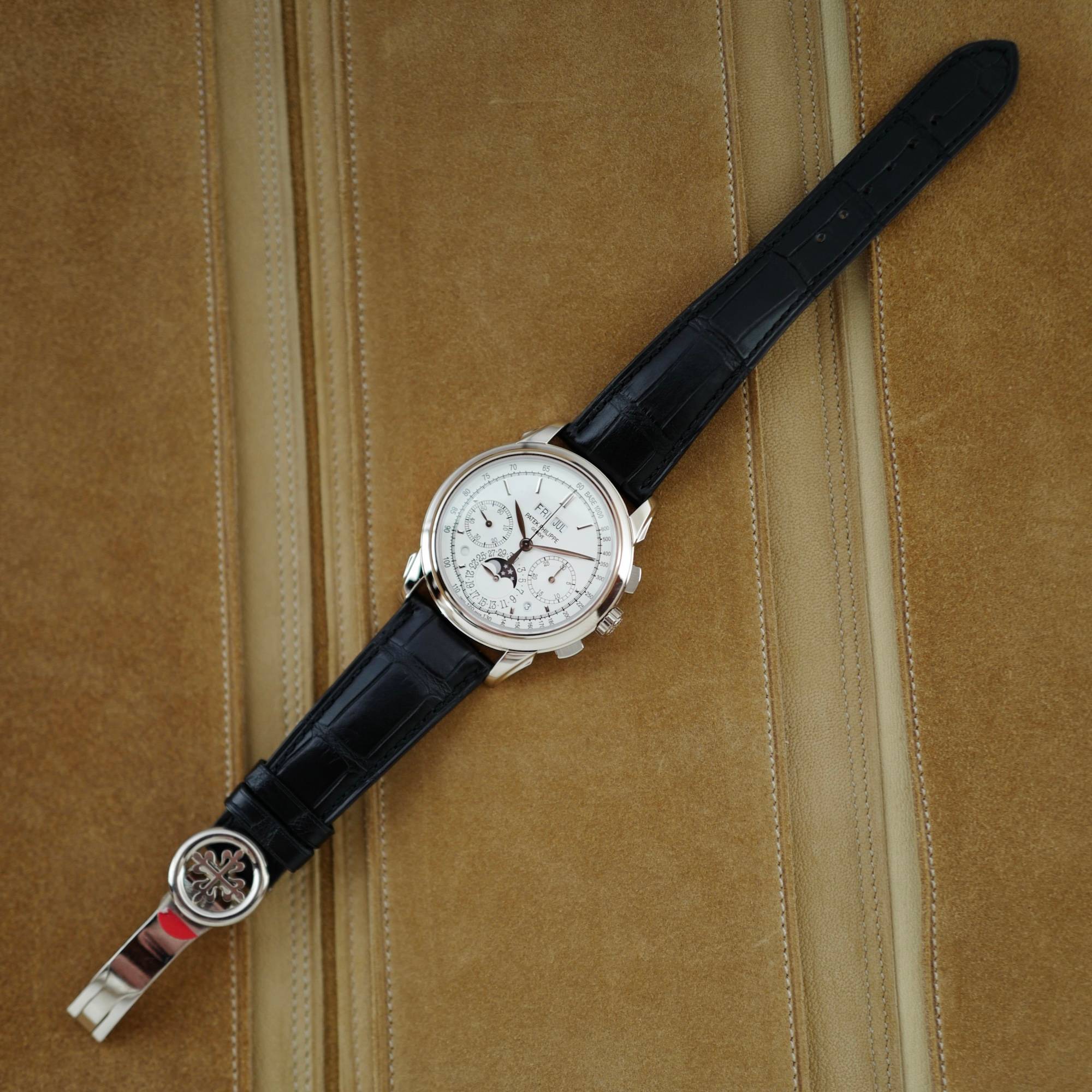 Patek Philippe - Patek Philippe White Gold Perpetual Calendar Chronograph Watch Ref. 5270G-013 with Original Box and Papers - The Keystone Watches
