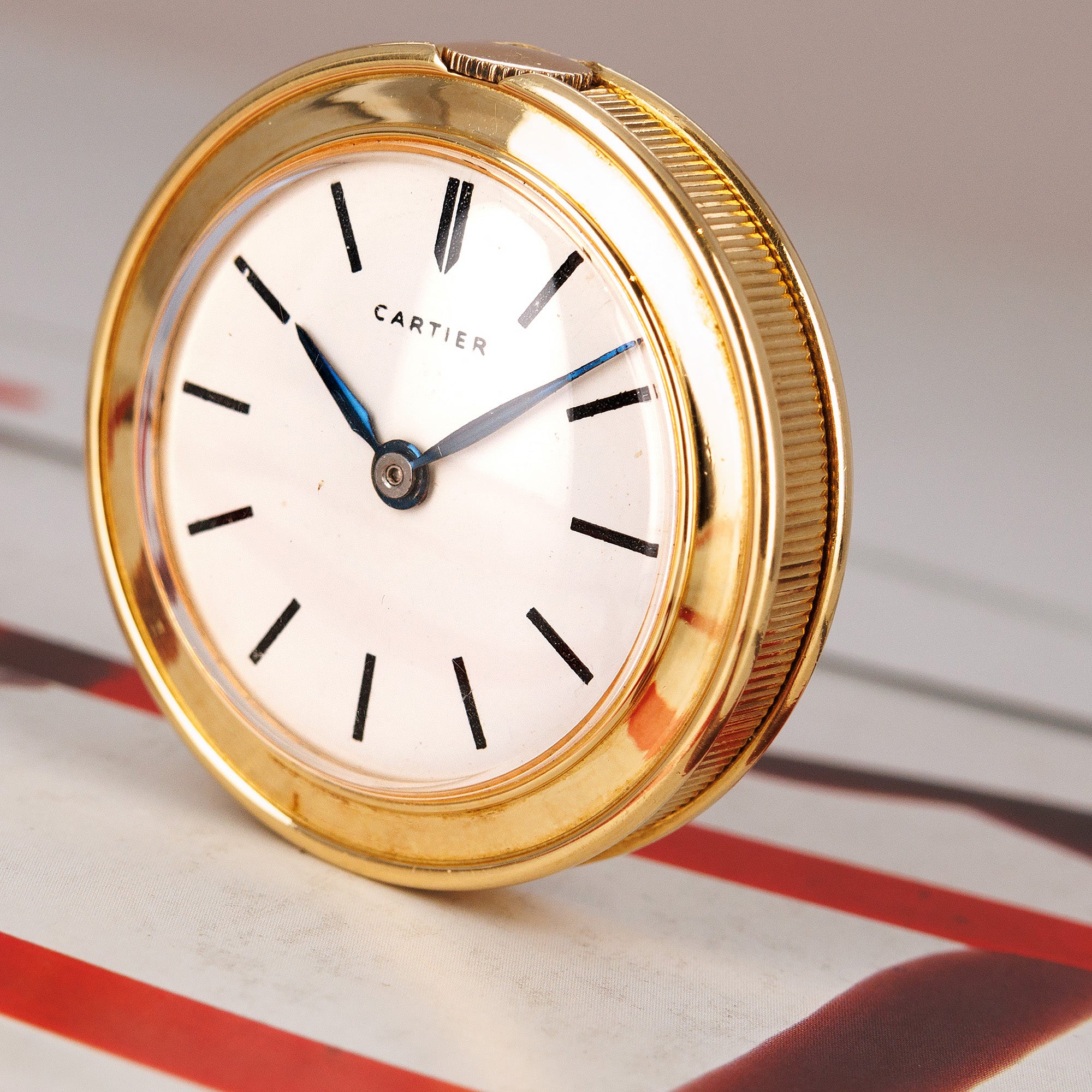 Cartier Yellow Gold London Travel Clock in Original Box, 1960 (Objet)