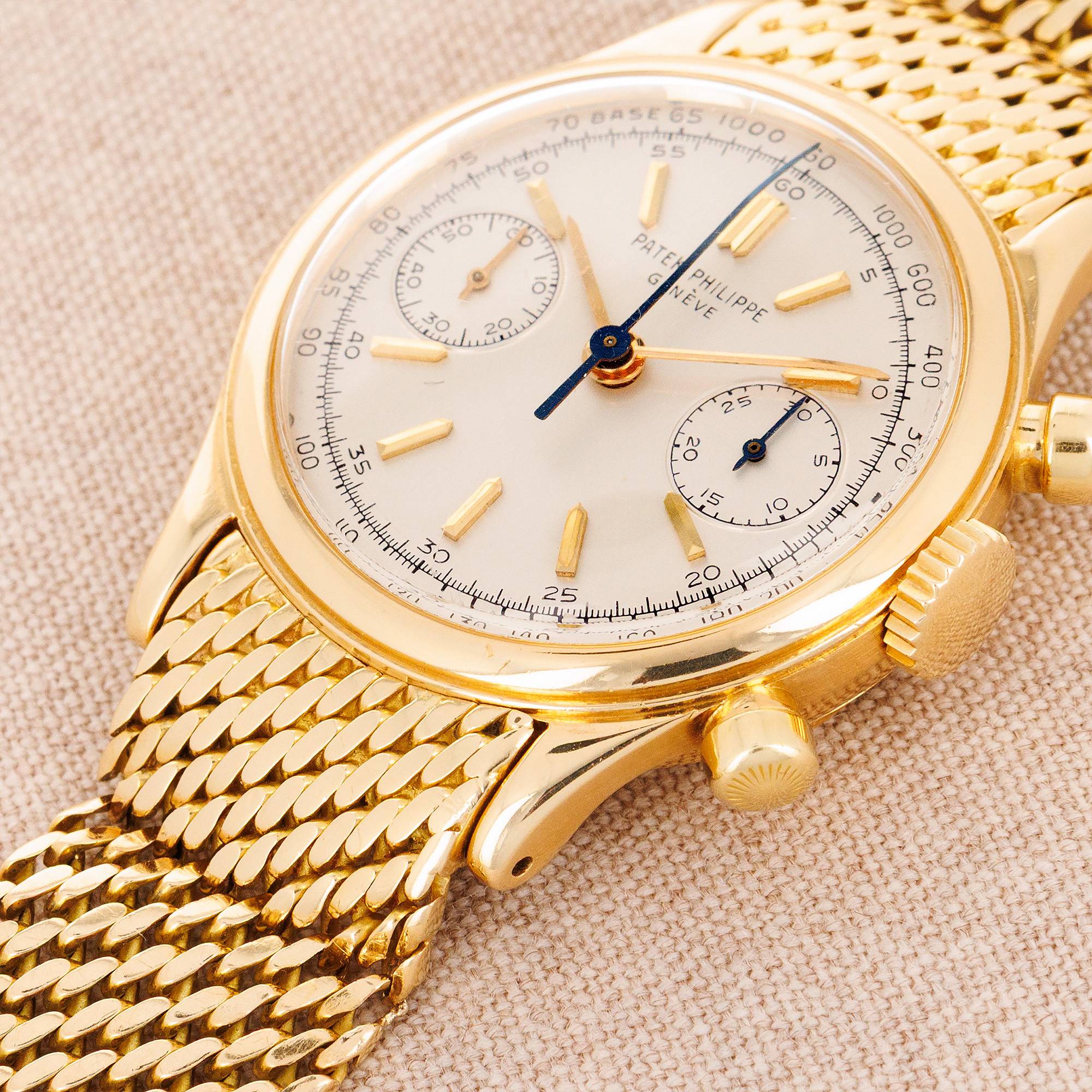 Patek Philippe - Patek Philippe Yellow Gold Tasti Tondi Chronograph Watch Ref. 1463 on Gay Freres Bracelet - The Keystone Watches