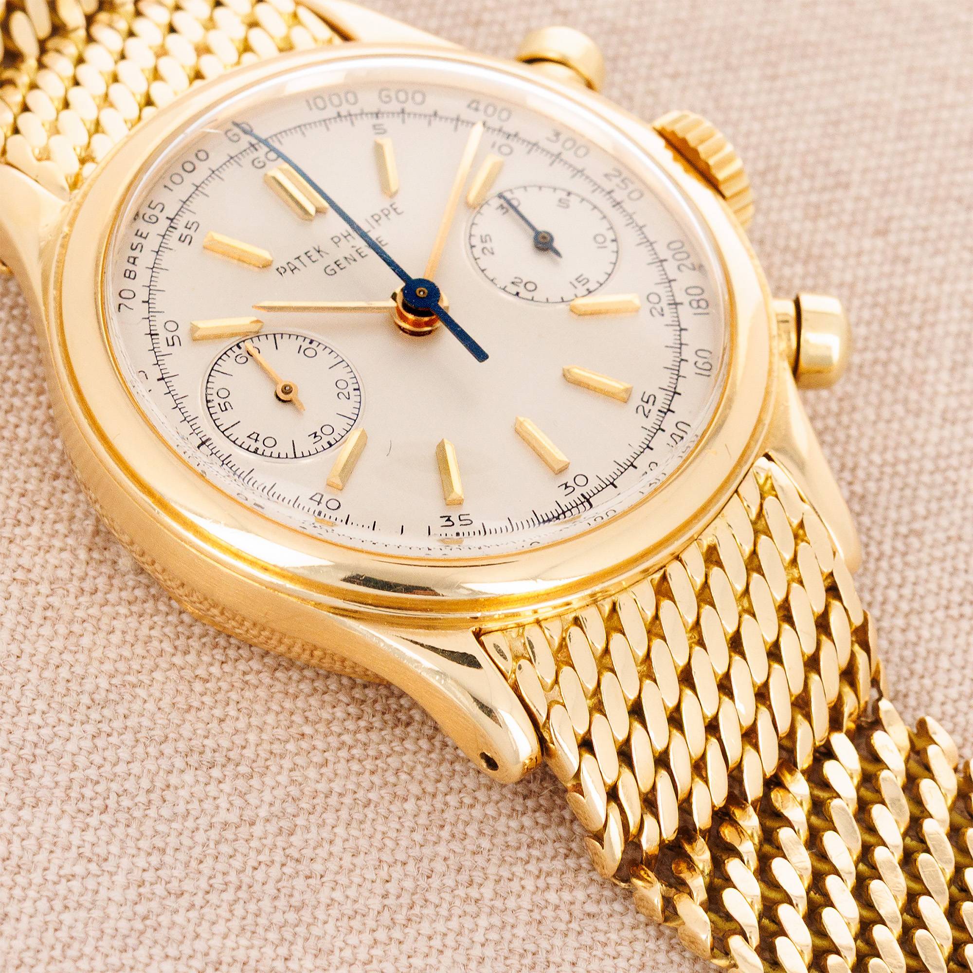 Patek Philippe - Patek Philippe Yellow Gold Tasti Tondi Chronograph Watch Ref. 1463 on Gay Freres Bracelet - The Keystone Watches
