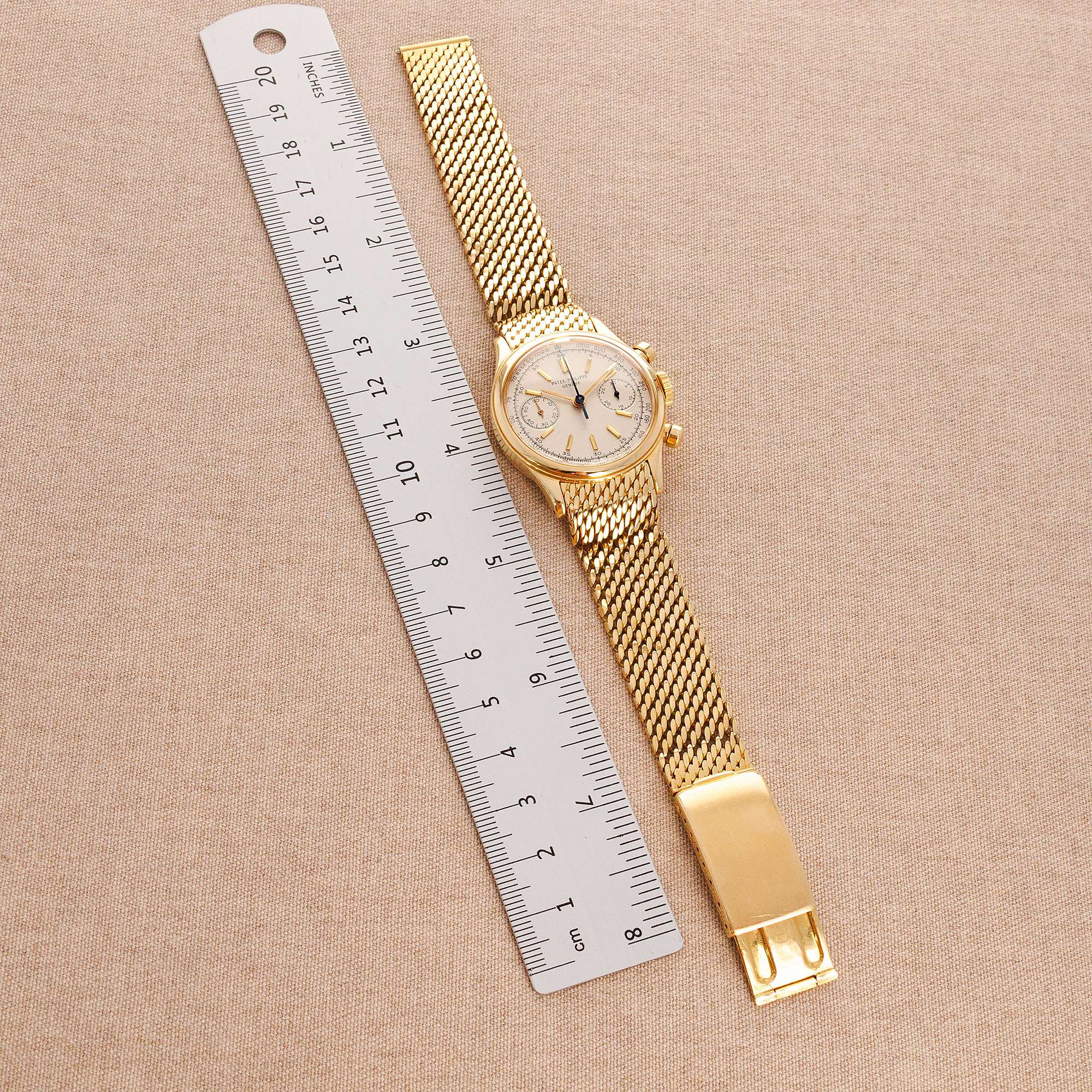 Patek Philippe - Patek Philippe Yellow Gold Tasti Tondi Chronograph Watch Ref. 1463 on Gay Freres Bracelet - The Keystone Watches