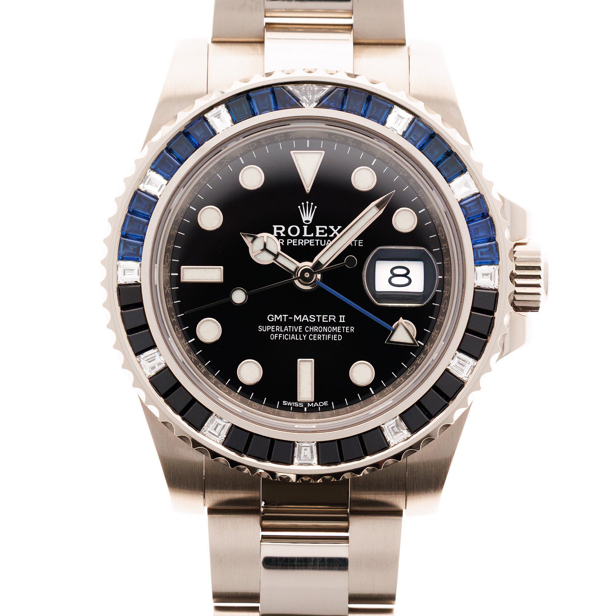 Rolex - Rolex White Gold Bruce Wayne GMT-Master Diamond & Sapphire Watch Ref. 116749 - The Keystone Watches