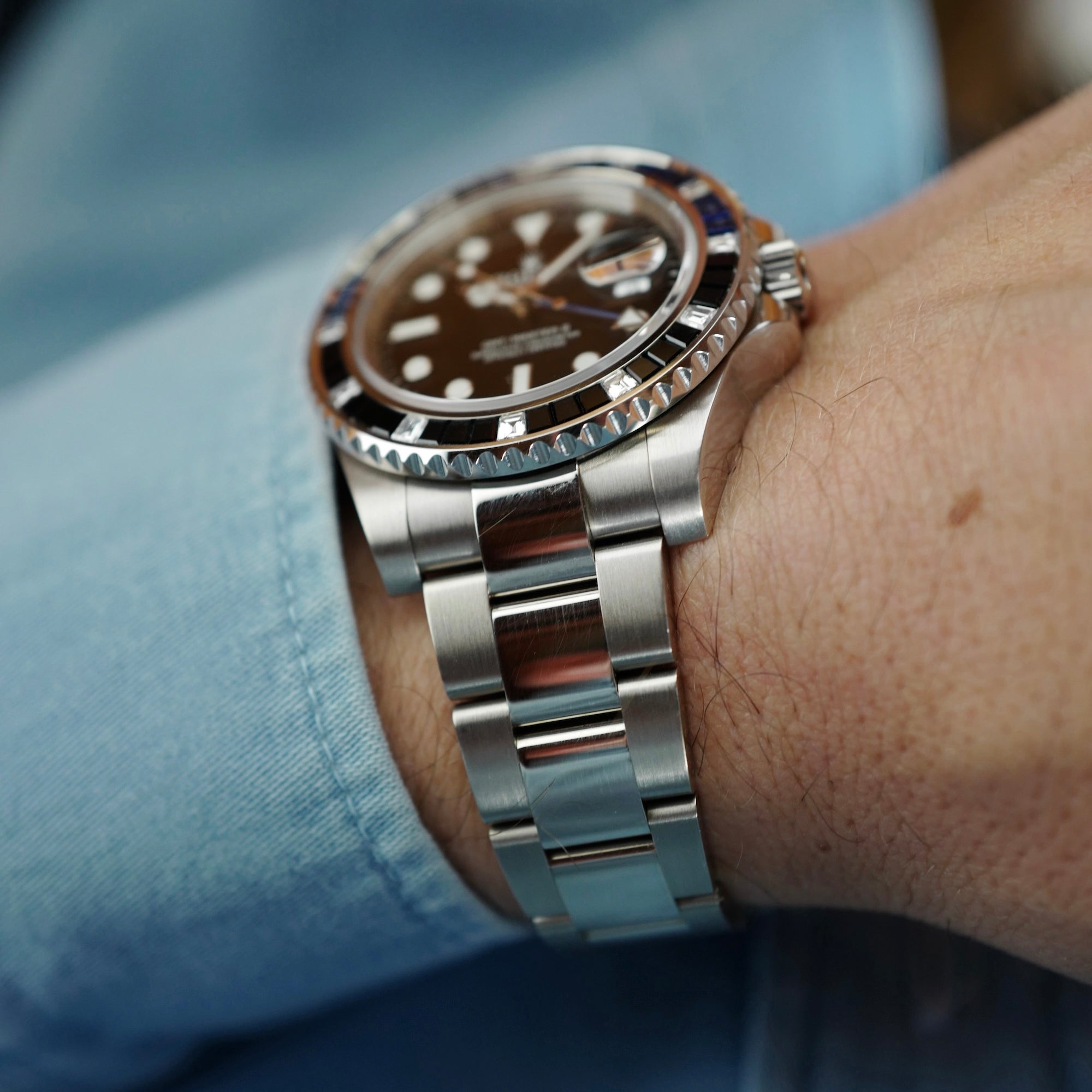Rolex - Rolex White Gold Bruce Wayne GMT-Master Diamond & Sapphire Watch Ref. 116749 - The Keystone Watches