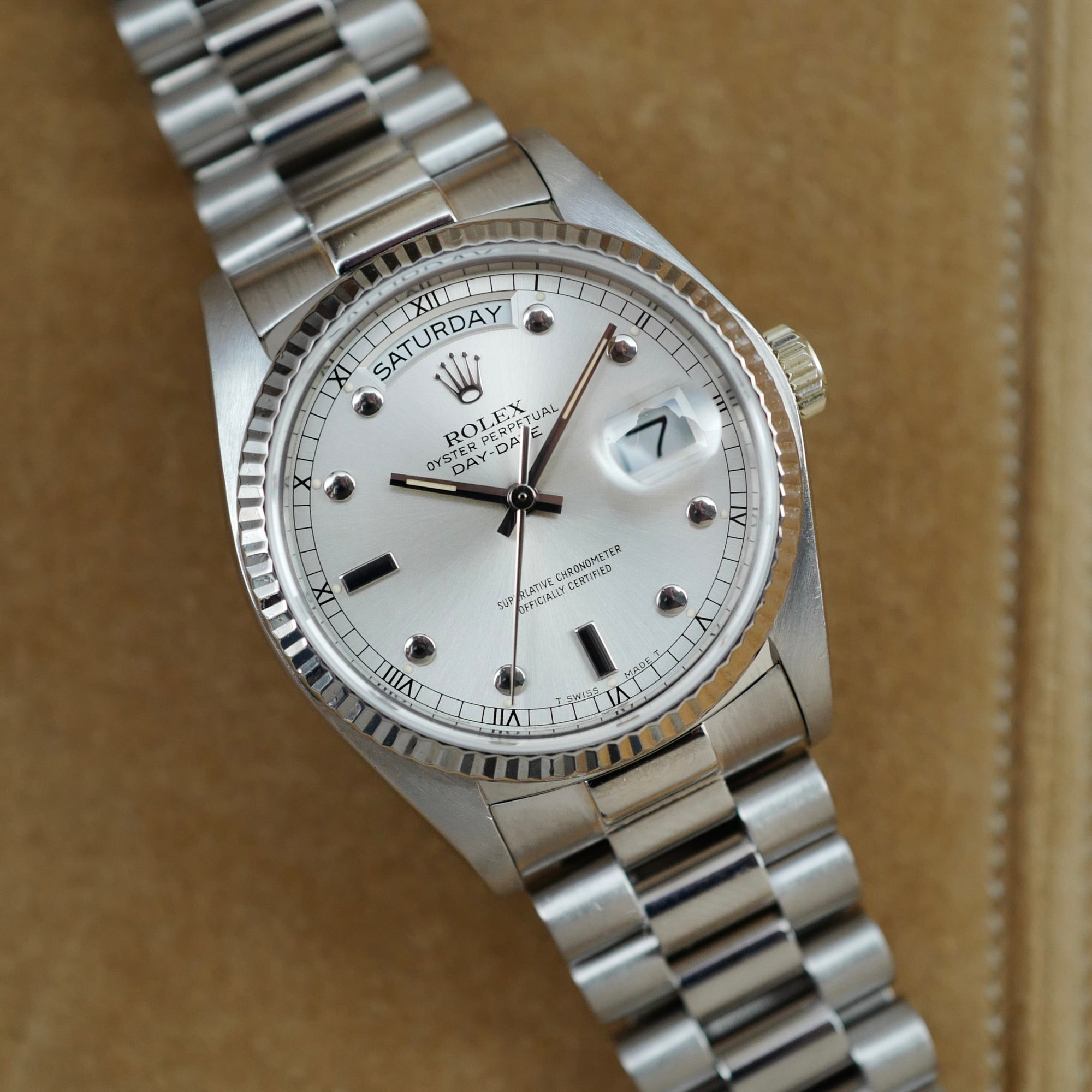 Rolex White Gold Day-Date Ref. 18039 with Pinball Dial (New Arrival)