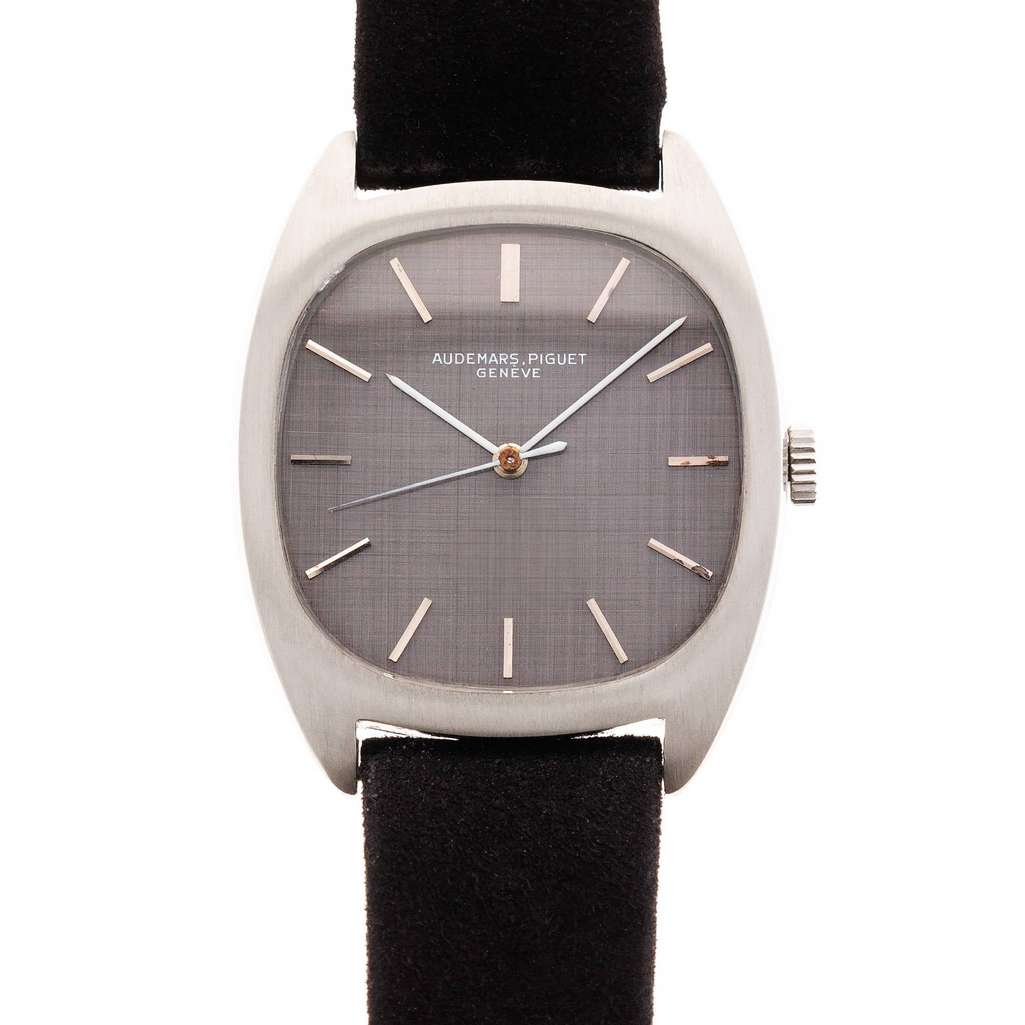 Audemars Piguet White Gold Tonneau Watch 5369 with Rare Linen Dial