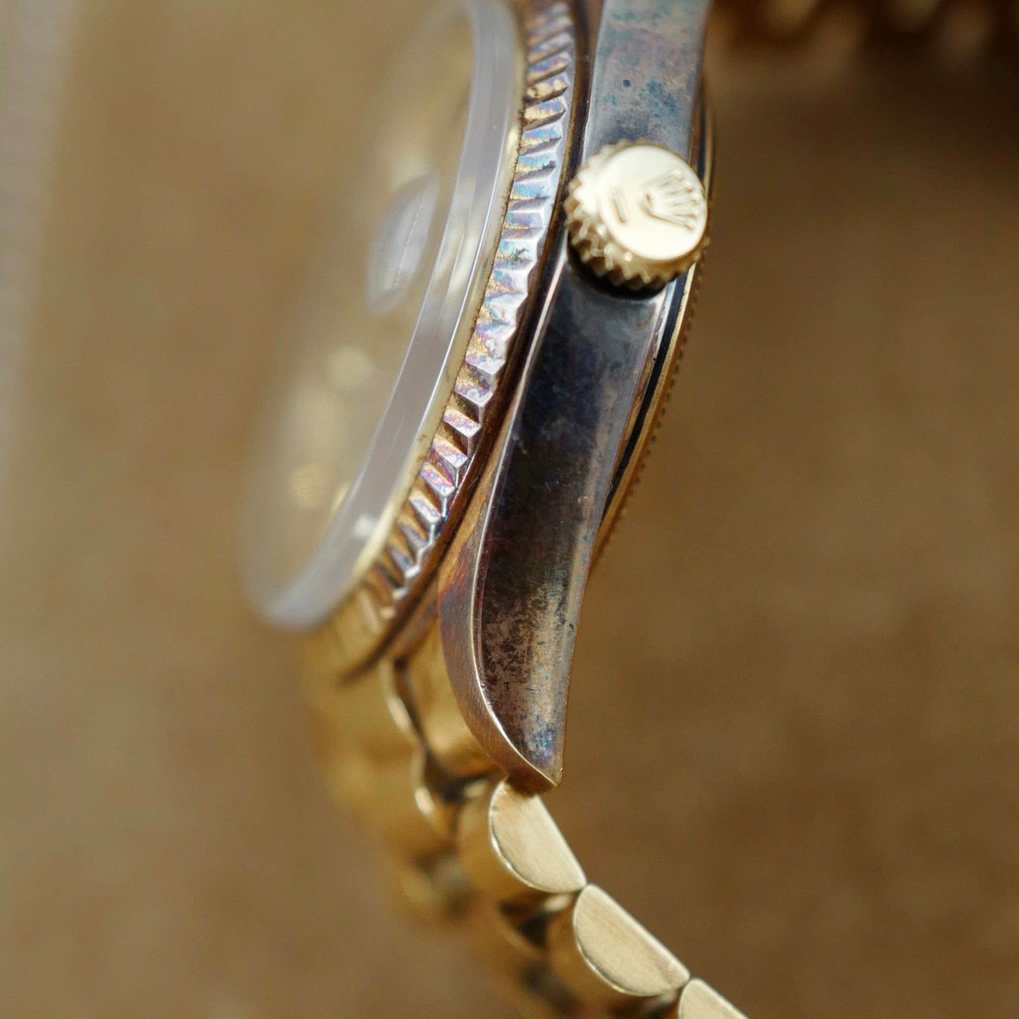 Rolex - Rolex Yellow Gold Day-Date Ref. 1803 with Linen Dial and Patina (New Arrival) - The Keystone Watches