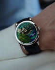 Patek Philippe Platinum Handcraft Calatrava Ref. 5077P with Peacock or Pheasant Dial