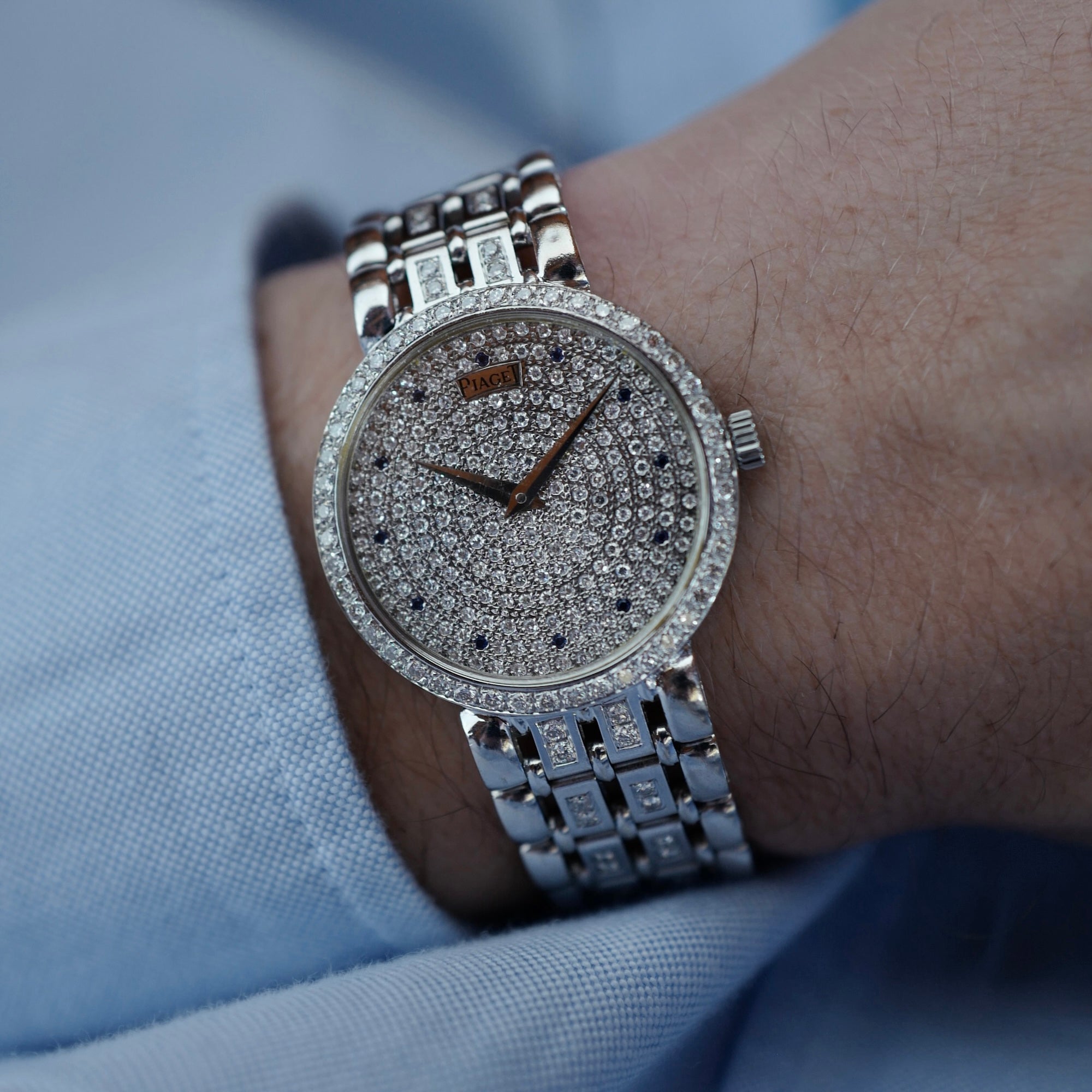 Piaget White Gold Altiplano Ref. 90122 with Diamonds and Sapphires (New Arrival)