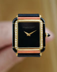IWC Yellow Gold, Onyx, Coral and Diamond Vintage Watch