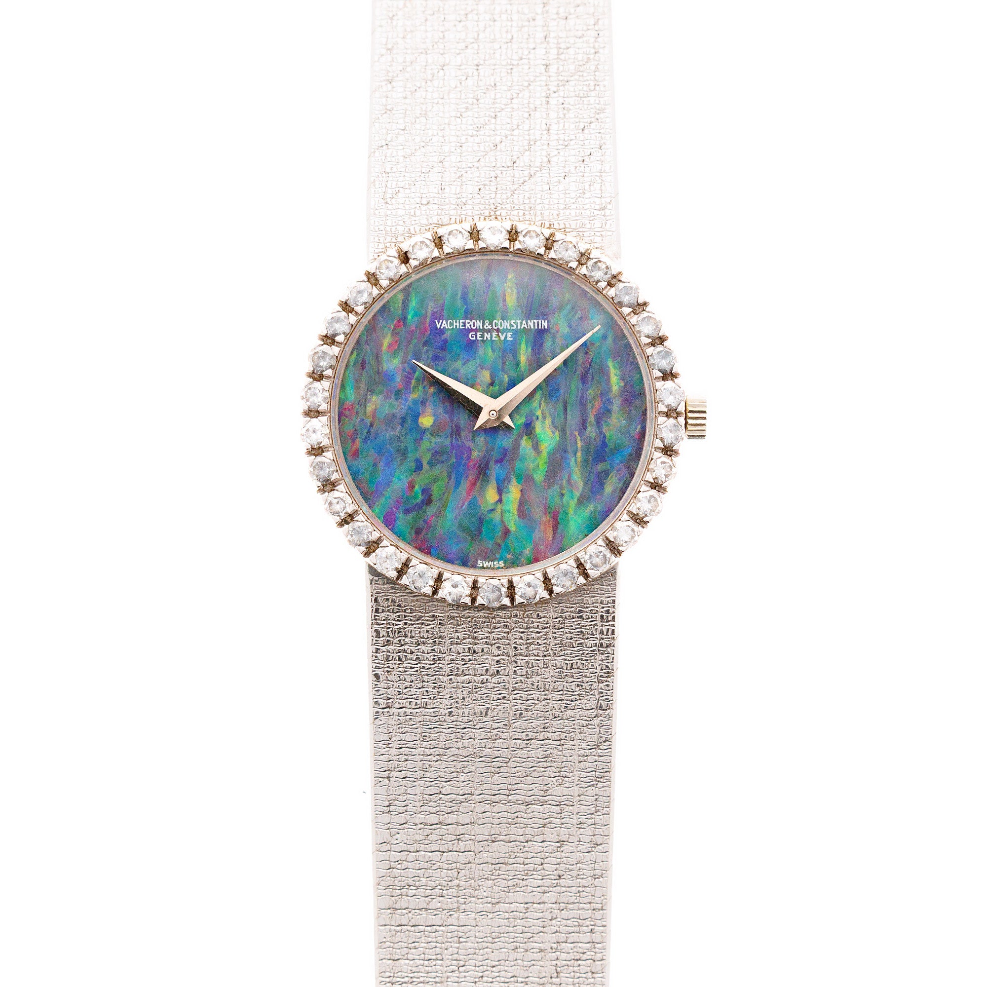 Vacheron Constantin White Gold Bracelet Watch with Diamonds and Opal Dial