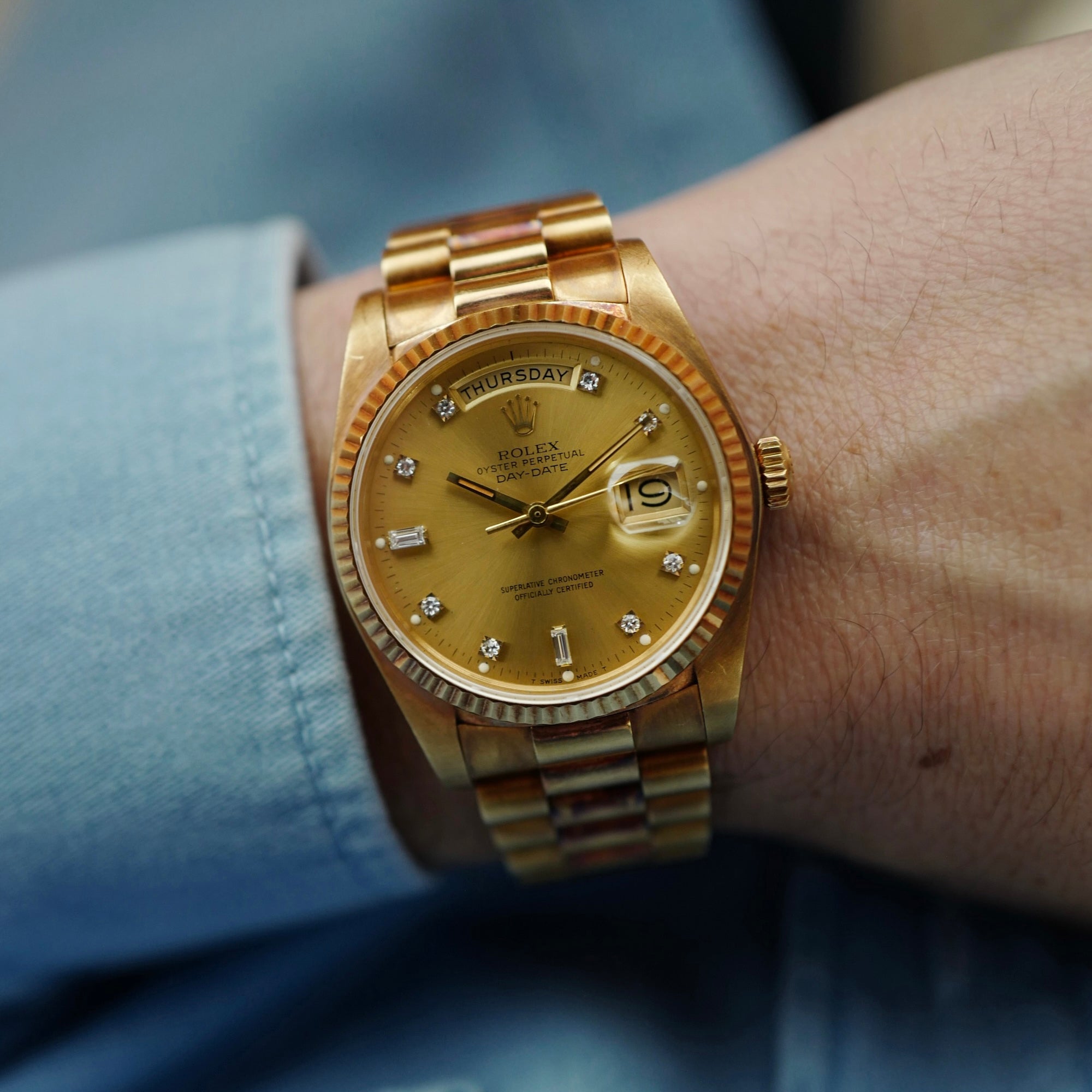 Rolex - Rolex Yellow Gold Day-Date Ref. 18038 in Outstanding Condition with Original Warranty - The Keystone Watches