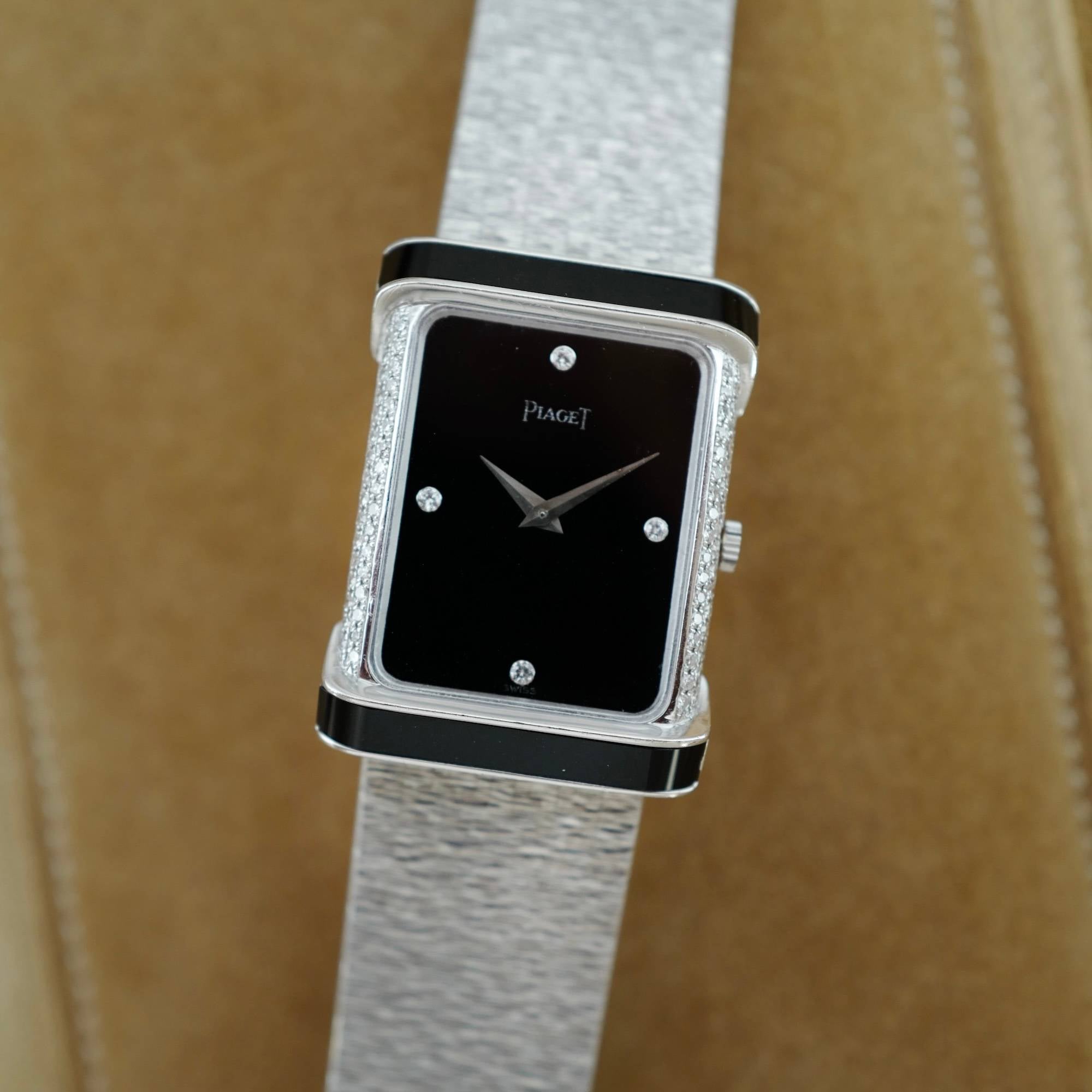 Piaget White Gold Onyx & Diamond Watch