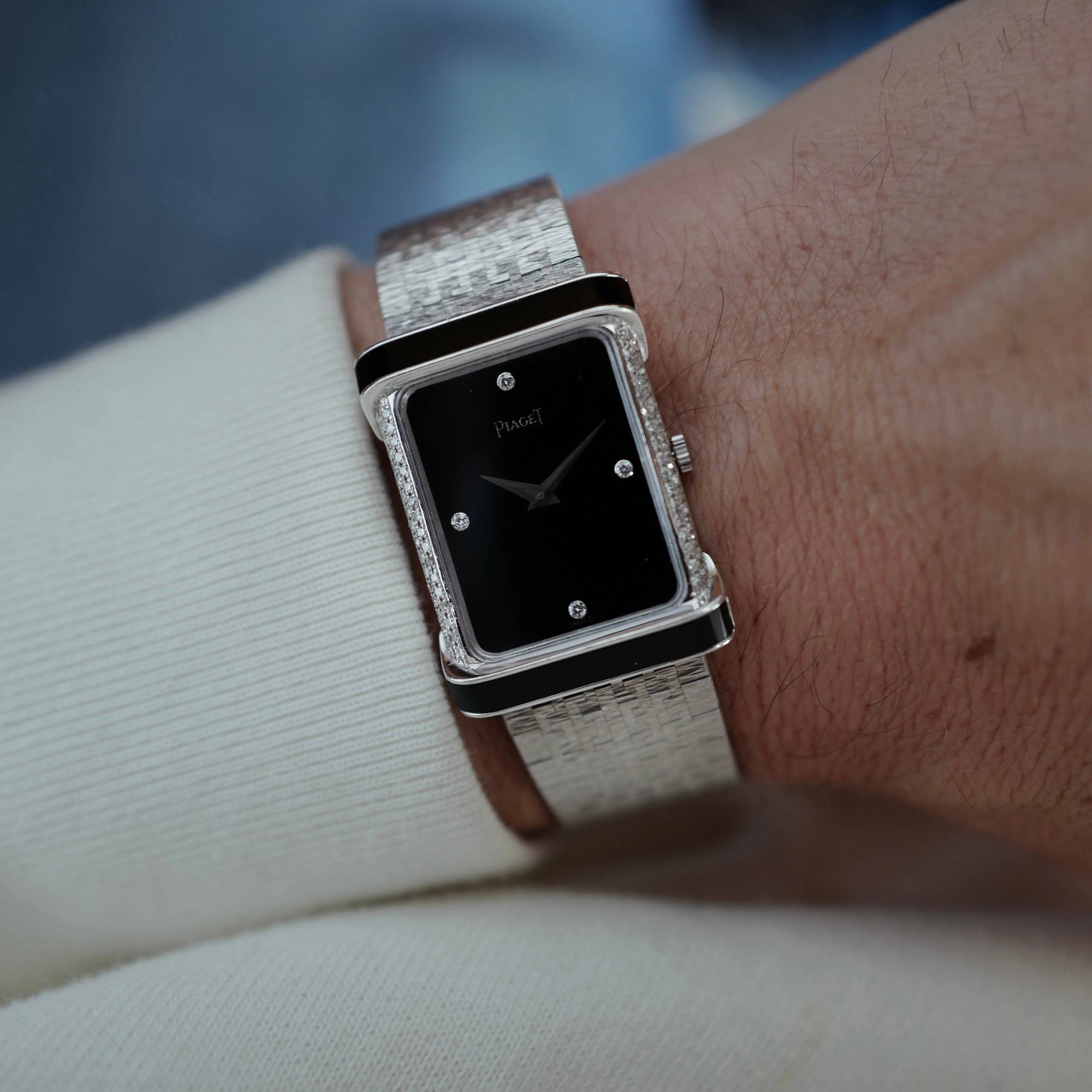 Piaget White Gold Onyx & Diamond Watch