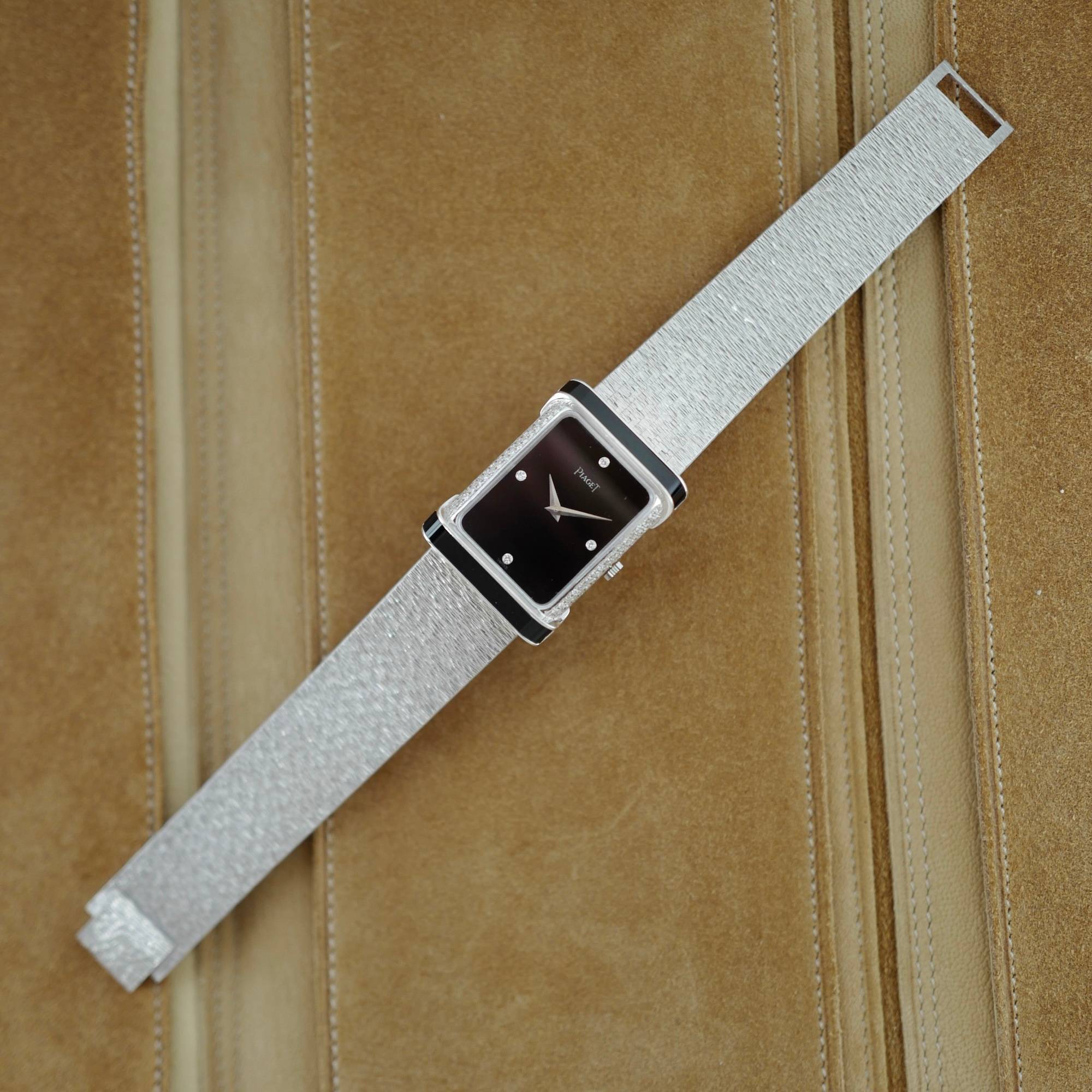 Piaget White Gold Onyx & Diamond Watch