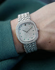 Audemars Piguet White Gold Watch with Pave Diamonds and Emeralds
