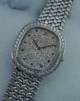 Audemars Piguet White Gold Watch with Pave Diamonds and Emeralds
