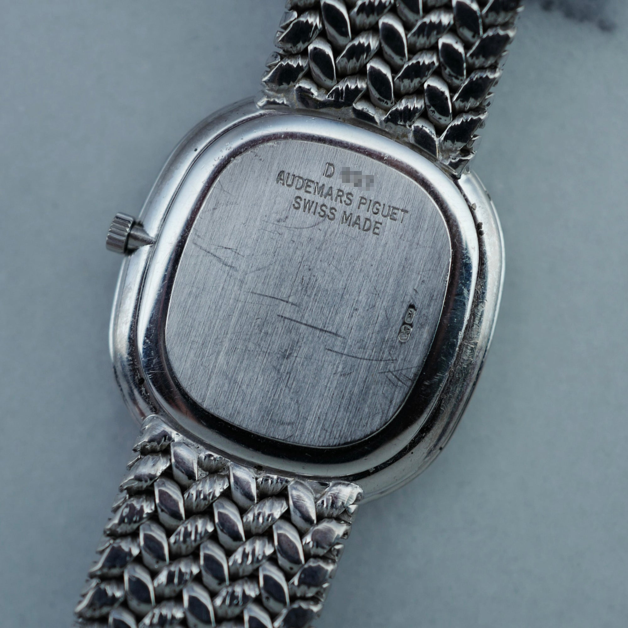 Audemars Piguet White Gold Watch with Pave Diamonds and Emeralds