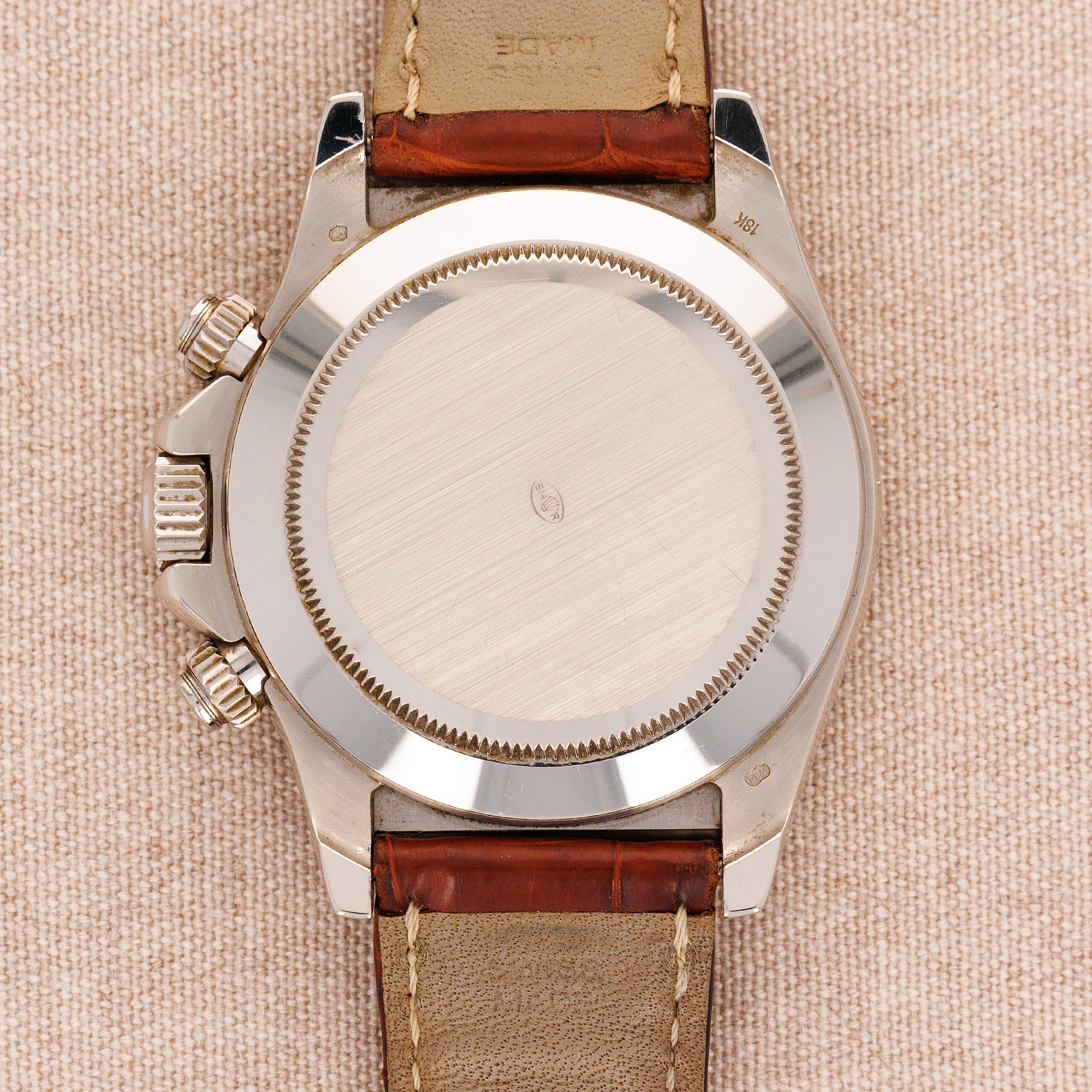Rolex White Gold Zenith Daytona Ref. 16519 with Mother of Pearl Dial and Original Paper